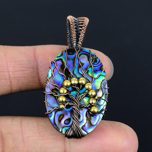 Rainbow Abalone Gemstone Pendant