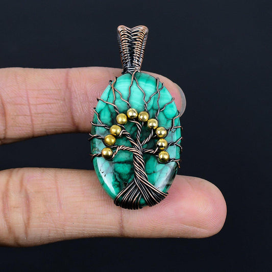 Green Malachite Gemstone Pendant