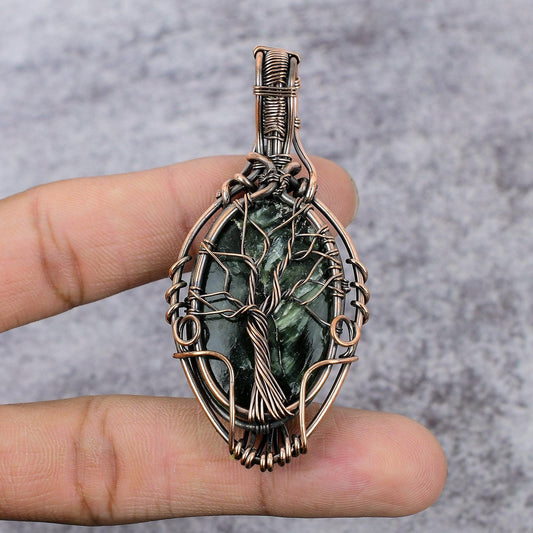 Green Seraphinite Gemstone Pendant