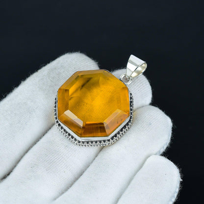 Honey Topaz Gemstone Pendant