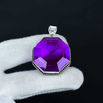 Purple Amethyst Sterling Silver Pendant