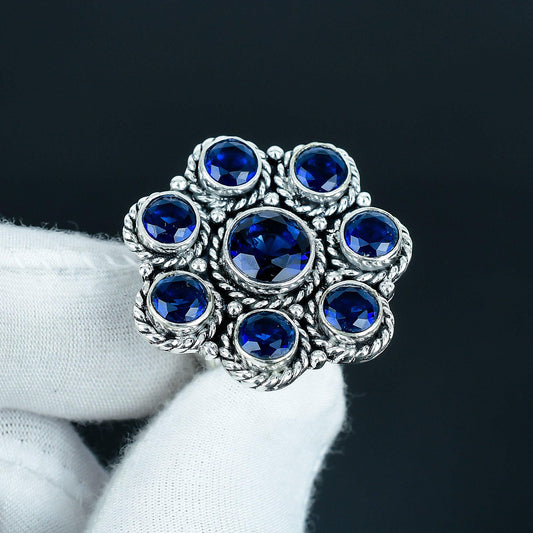Blue Sapphire Sterling Silver Ring