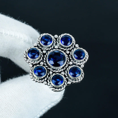 Blue Sapphire Sterling Silver Ring