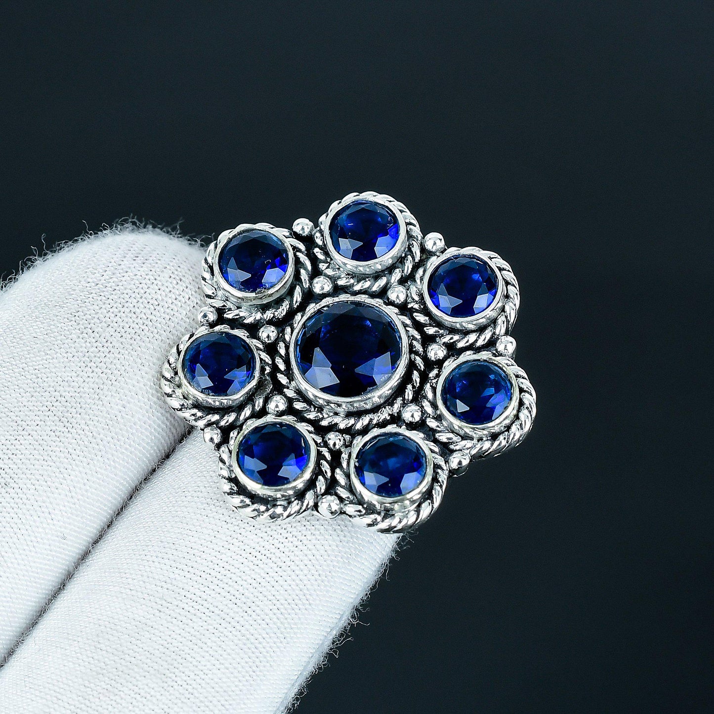 Blue Sapphire Sterling Silver Ring