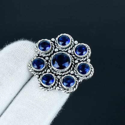 Blue Sapphire Sterling Silver Ring