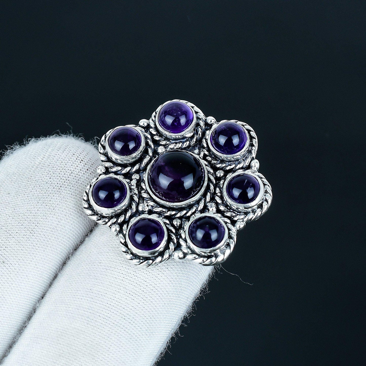 Purple Amethyst Sterling Silver Ring