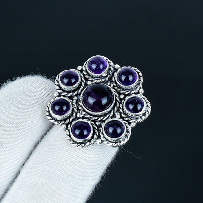 Purple Amethyst Sterling Silver Ring