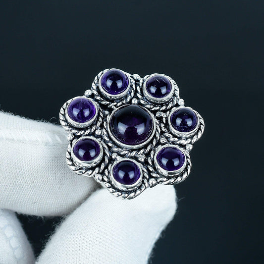 Purple Amethyst Sterling Silver Ring