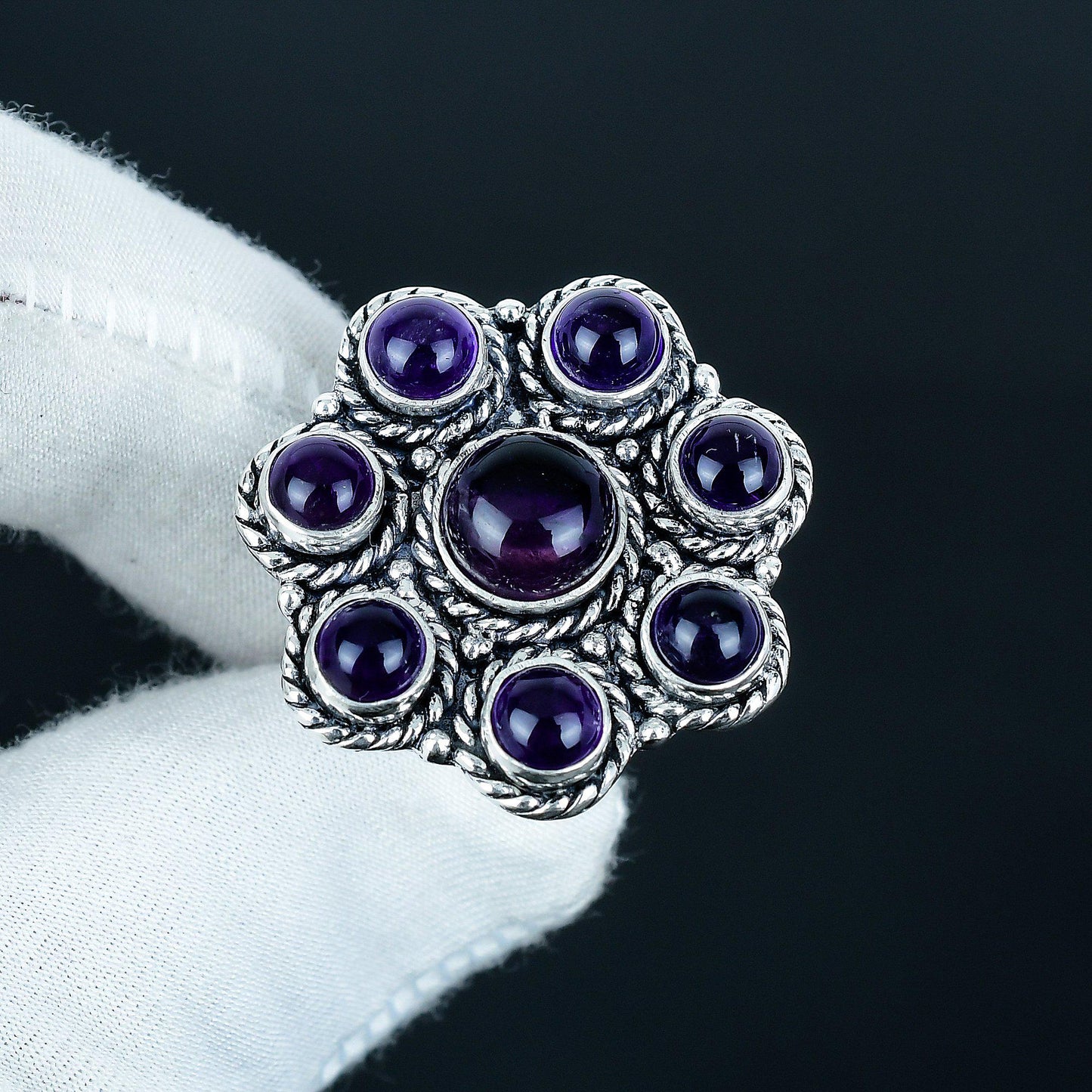 Purple Amethyst Sterling Silver Ring