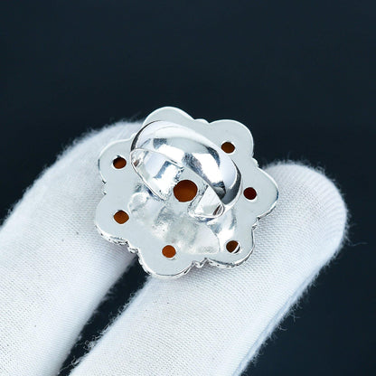 Orange Carnelian Sterling Silver Ring