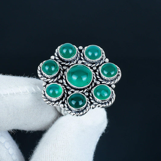 Green Onyx Sterling Silver Ring