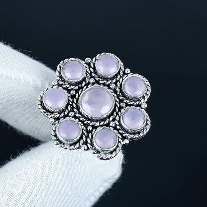 Pink Chalcedony Sterling Silver Ring