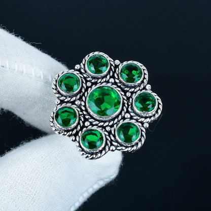 Green Tourmaline Sterling Silver Ring