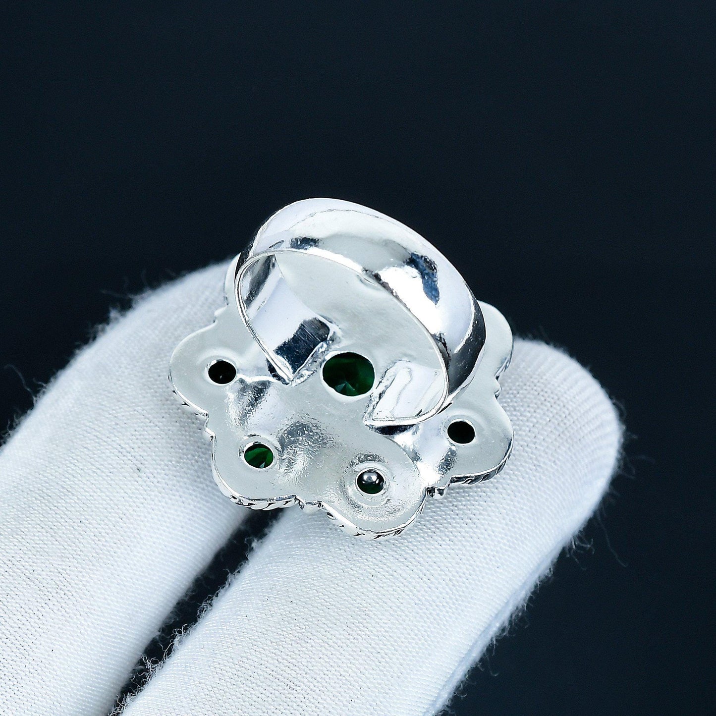 Green Tourmaline Sterling Silver Ring