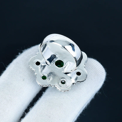Green Tourmaline Sterling Silver Ring