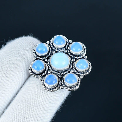 Milky White Opal Gemstone Ring