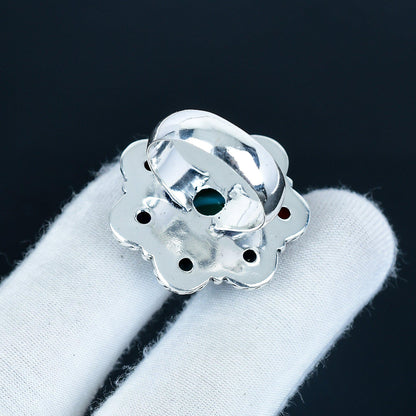925 Silver Mix Gemstone Natural Ring