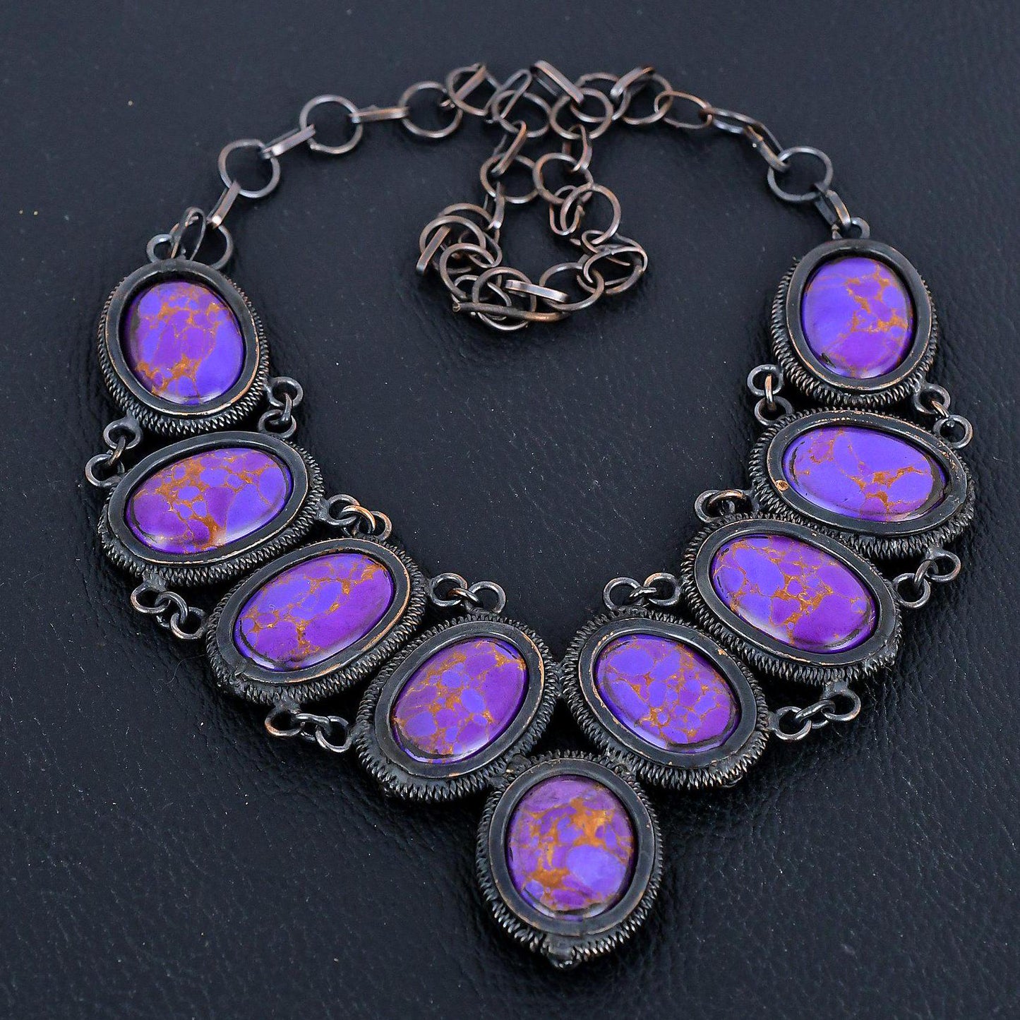 Purple Turquoise Gemstone Necklace