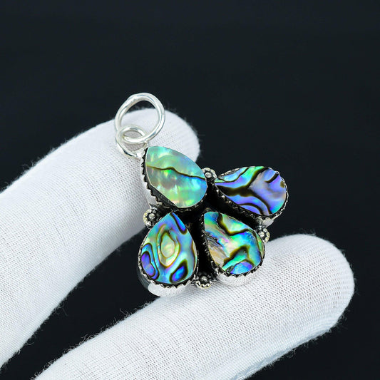 Iridescent Abalone Shell Teardrop Pendant