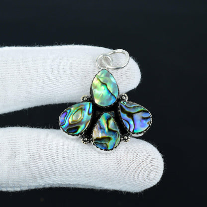 Iridescent Abalone Shell Teardrop Pendant