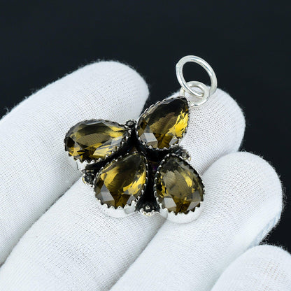 Smoky Topaz Teardrop Gemstone Pendant