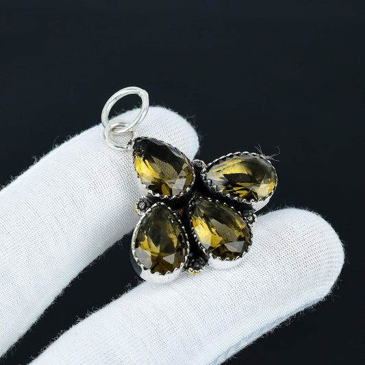 Smoky Topaz Teardrop Gemstone Pendant