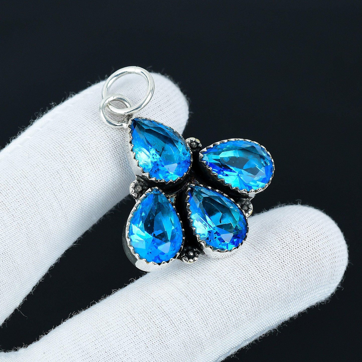 Swiss Blue Topaz Teardrop Pendant