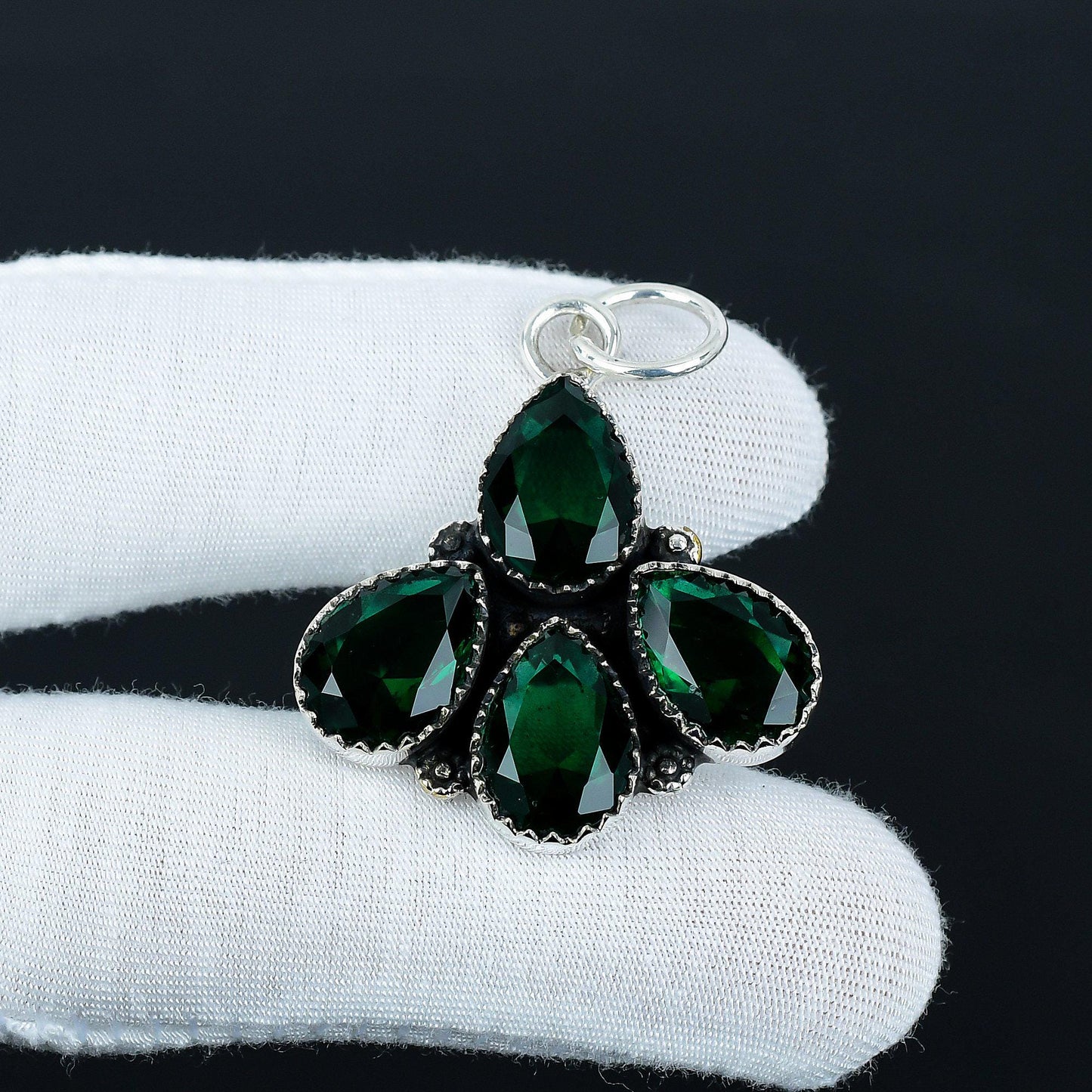 Green Tourmaline Teardrop Pendant