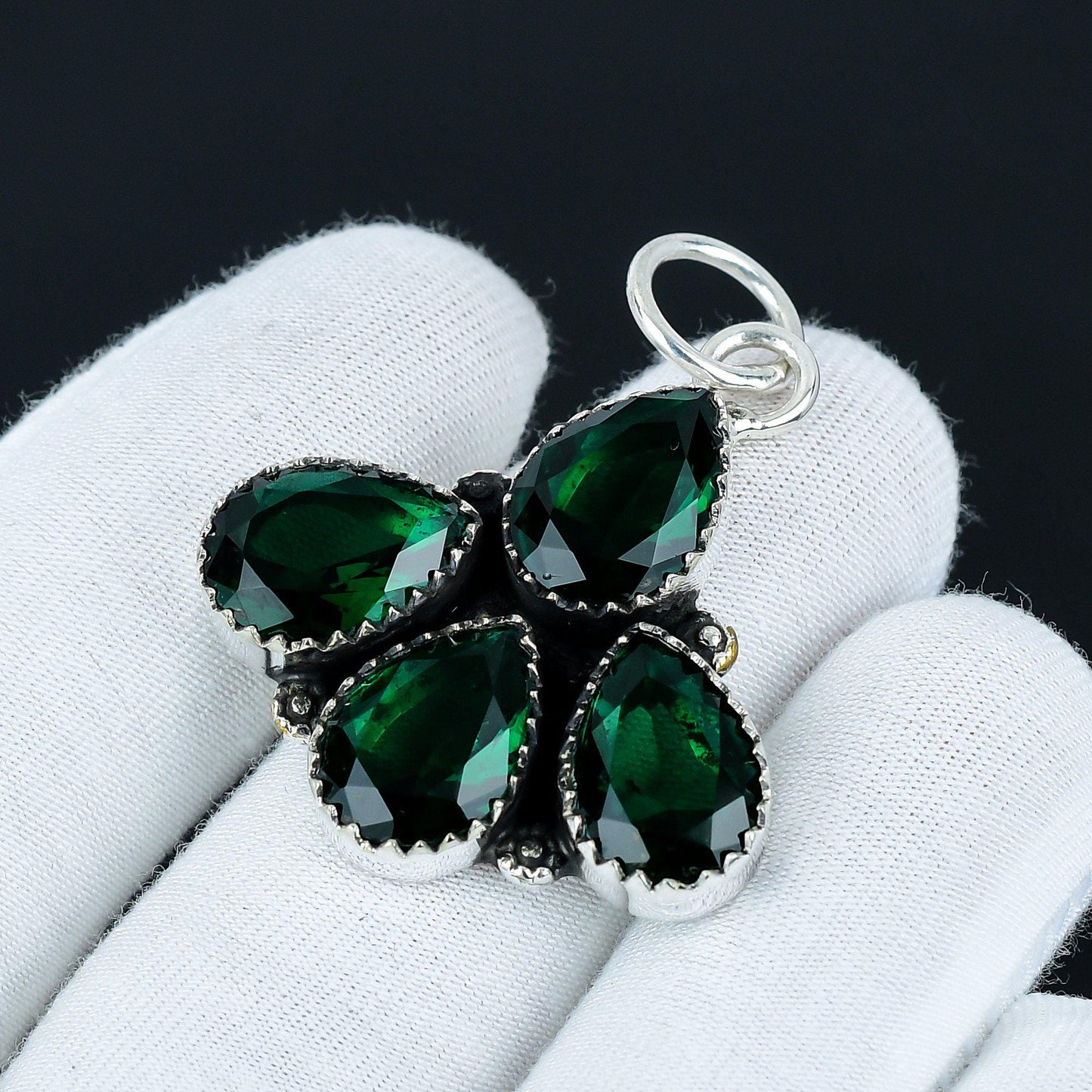 Green Tourmaline Teardrop Pendant