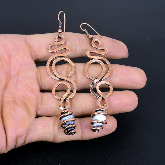 Copper Pearl Gemstone Earrings