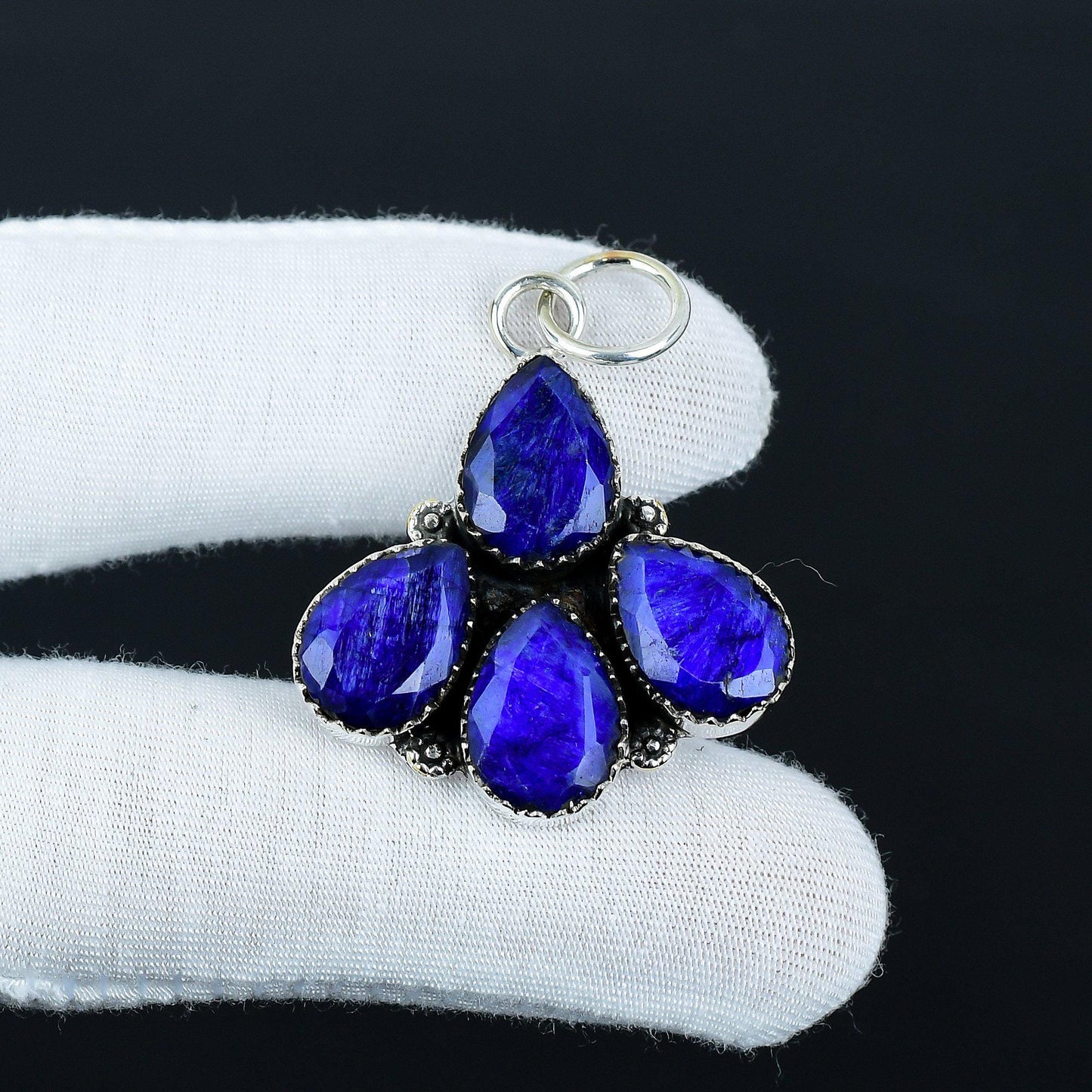 Blue Sapphire Teardrop Pendant