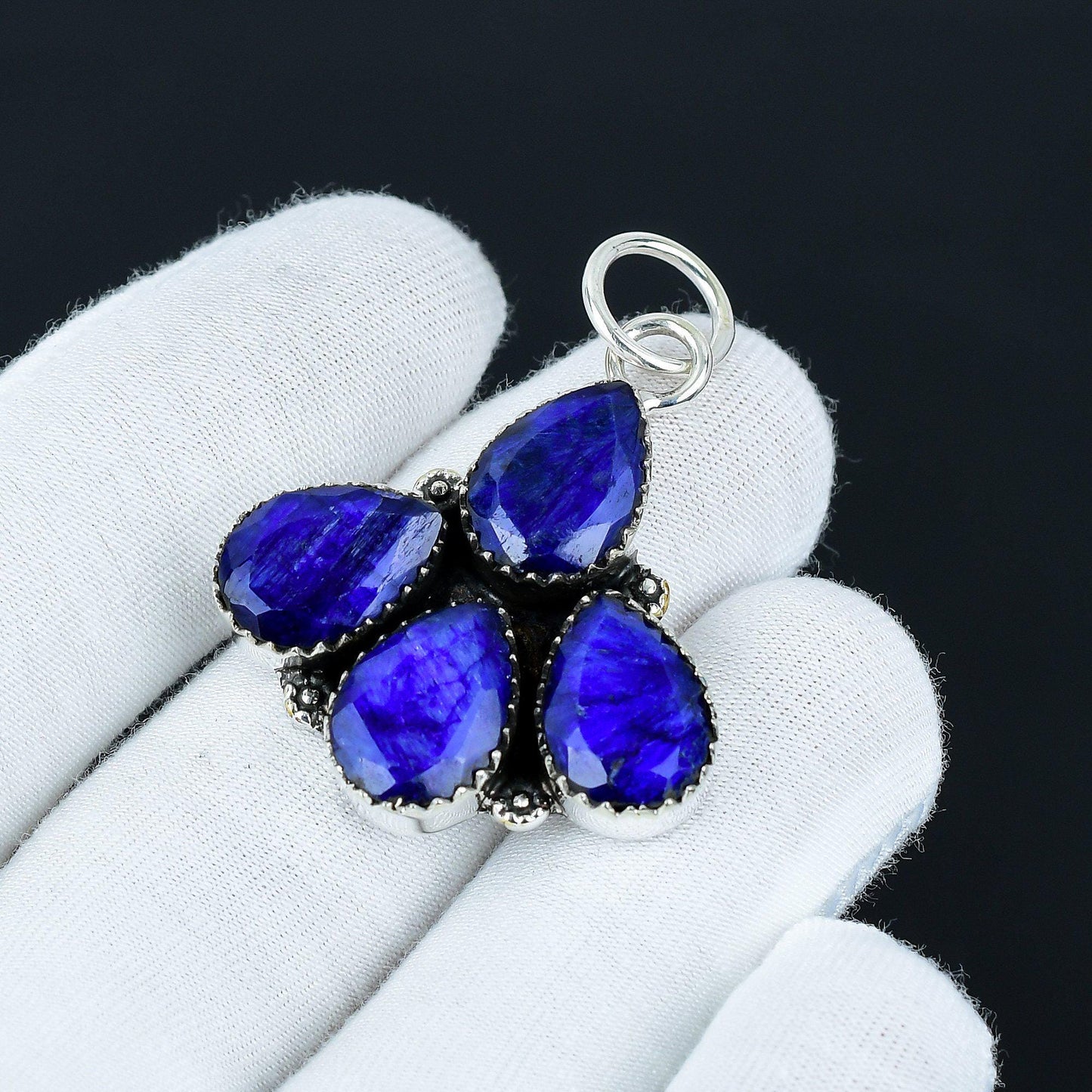 Blue Sapphire Teardrop Pendant