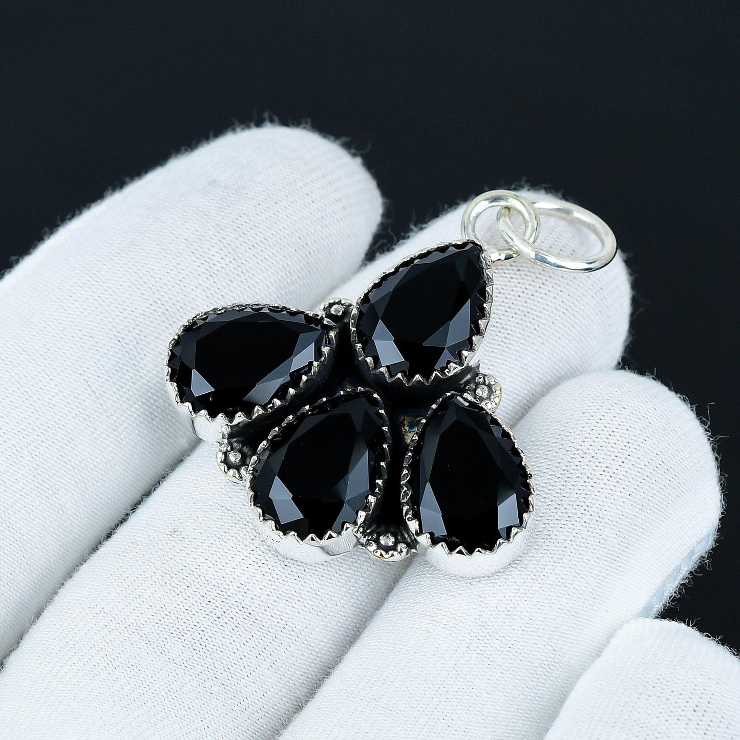 Black Spinel Teardrop Pendant