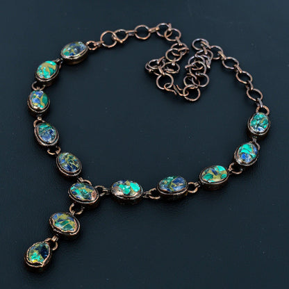 Copper Blue-Green Azurite-Malachite Gemstone Necklace