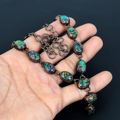 Copper Blue-Green Azurite-Malachite Gemstone Necklace