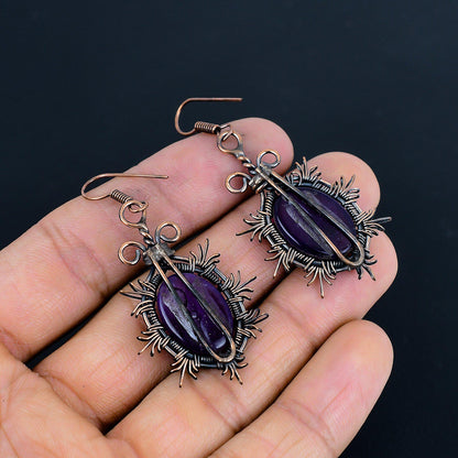 Purple Amethyst Gemstone Earrings