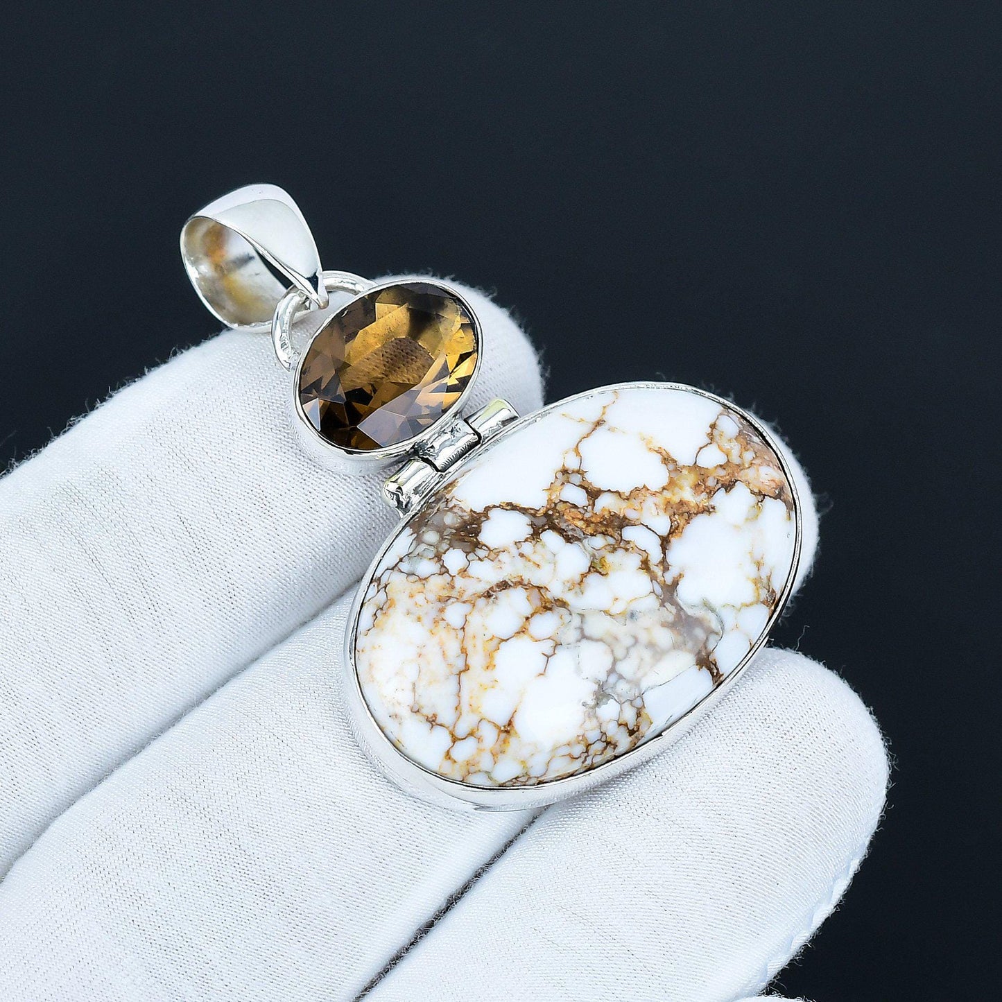 Sterling Silver Smoky Topaz Horse Pendant