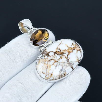 Sterling Silver Smoky Topaz Horse Pendant