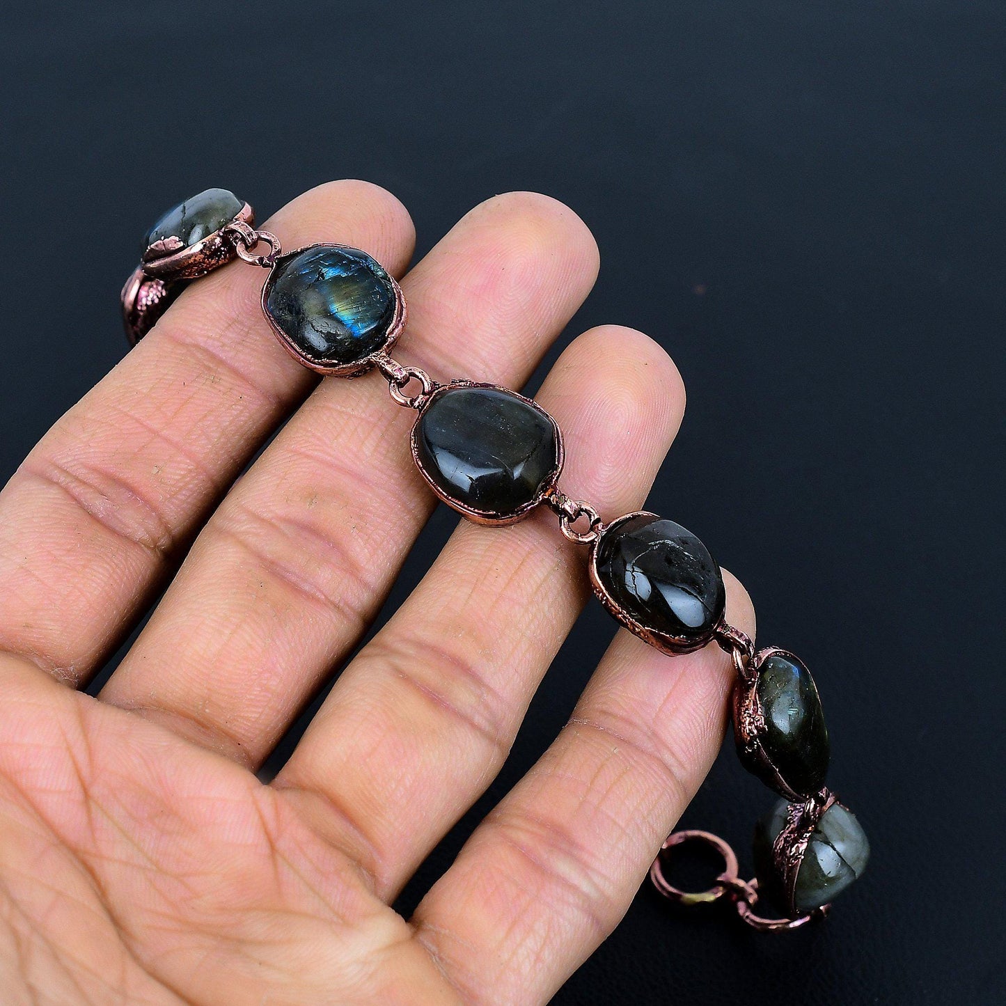 Blue Labradorite Gemstone Bracelet