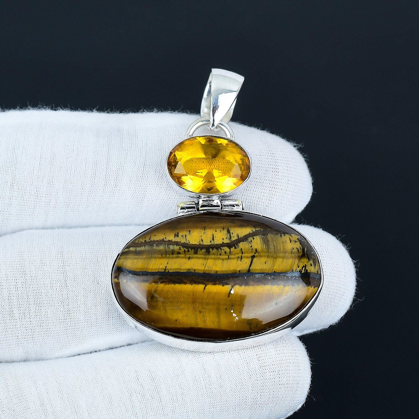 Golden Tiger’s Eye & Yellow Citrine Pendant