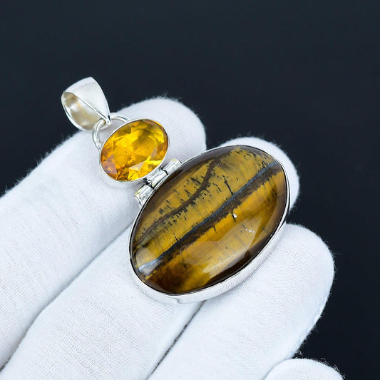 Golden Tiger’s Eye & Yellow Citrine Pendant