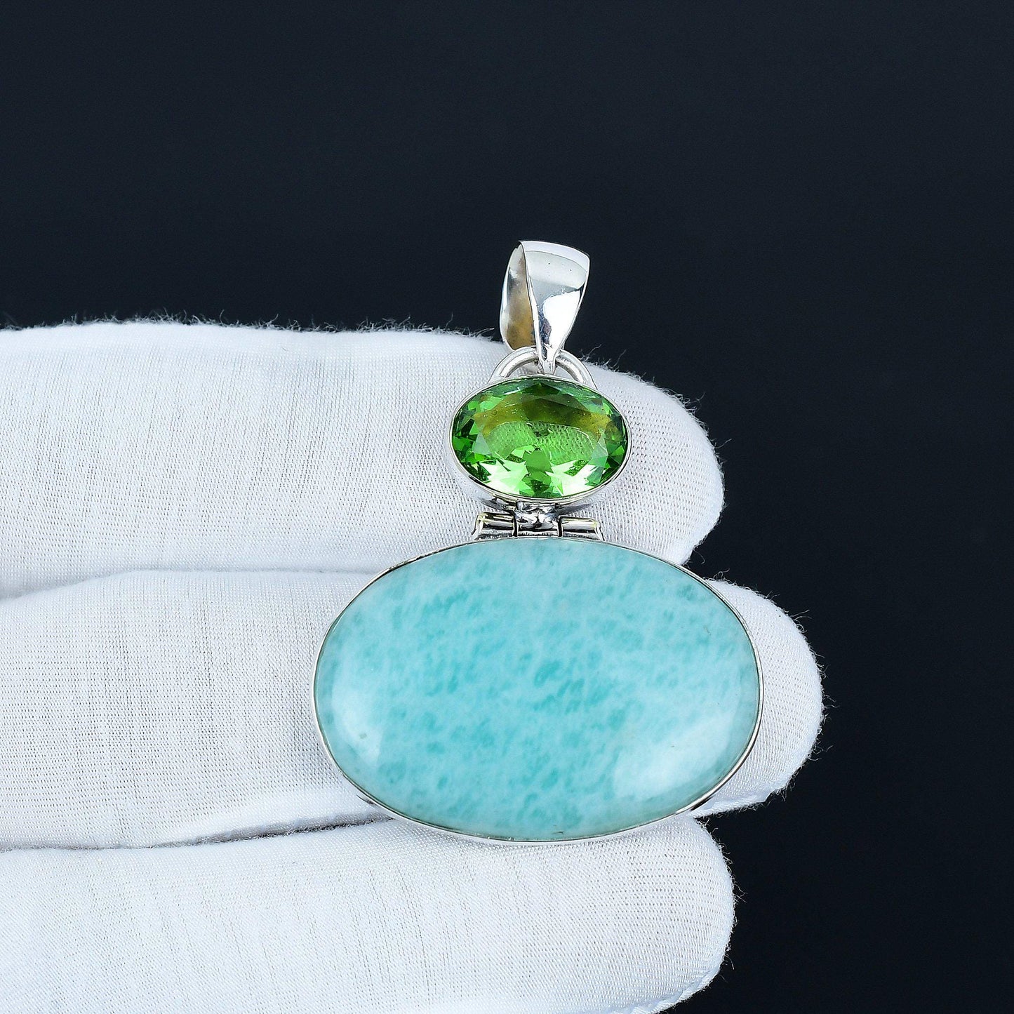 Amazonite & Green Amethyst Pendant