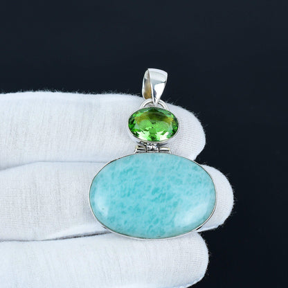 Amazonite & Green Amethyst Pendant
