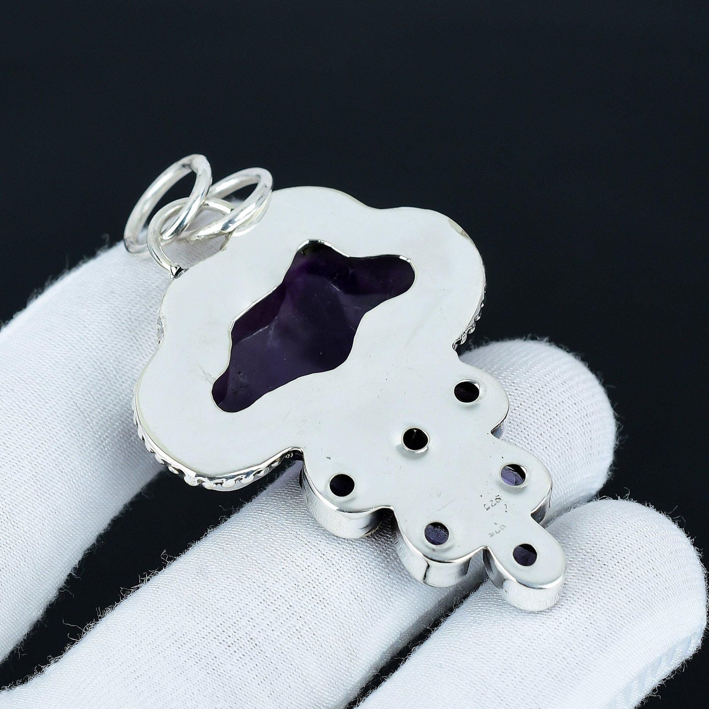 Purple Amethyst Silver Pendant