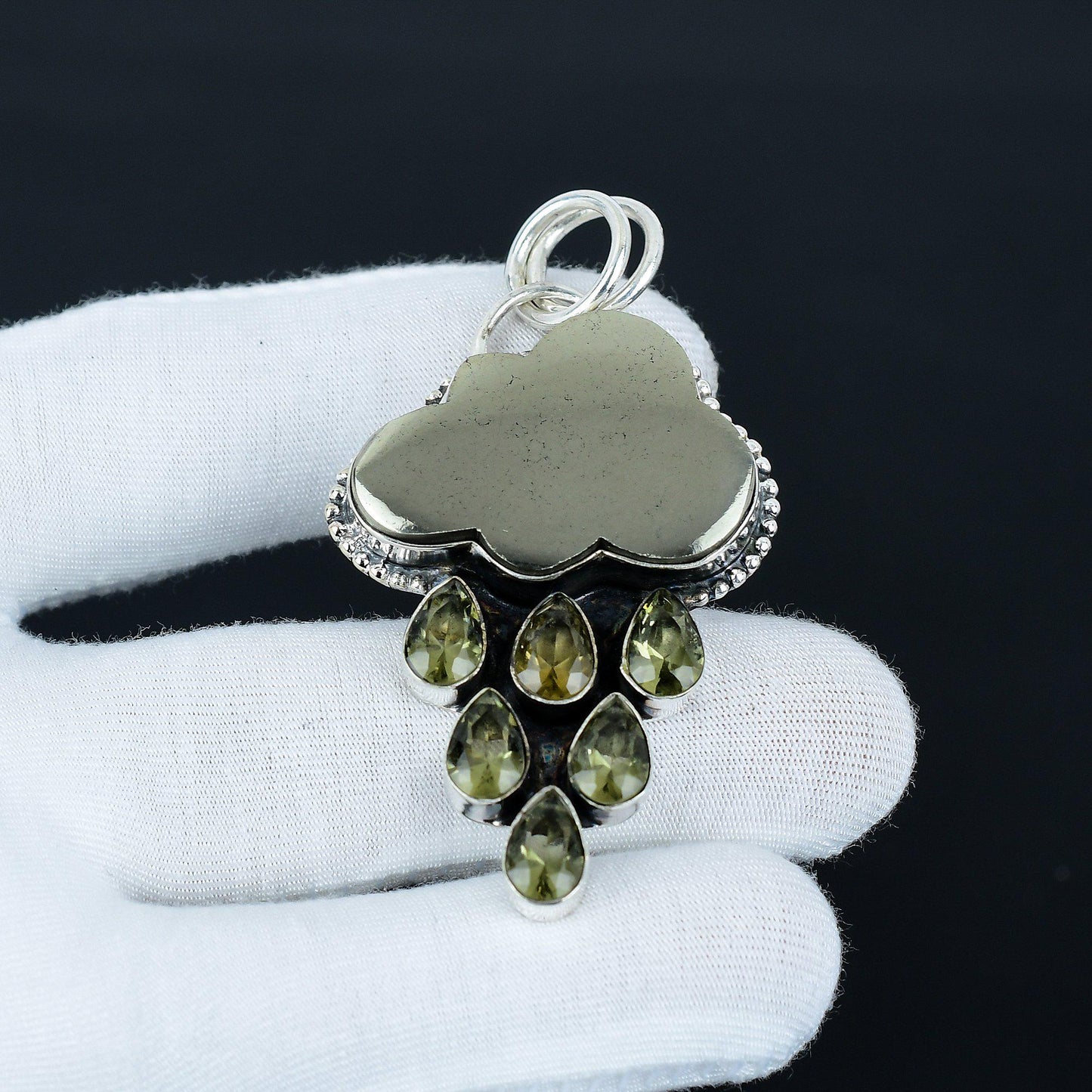 Gold Pyrite Cloud Pendant