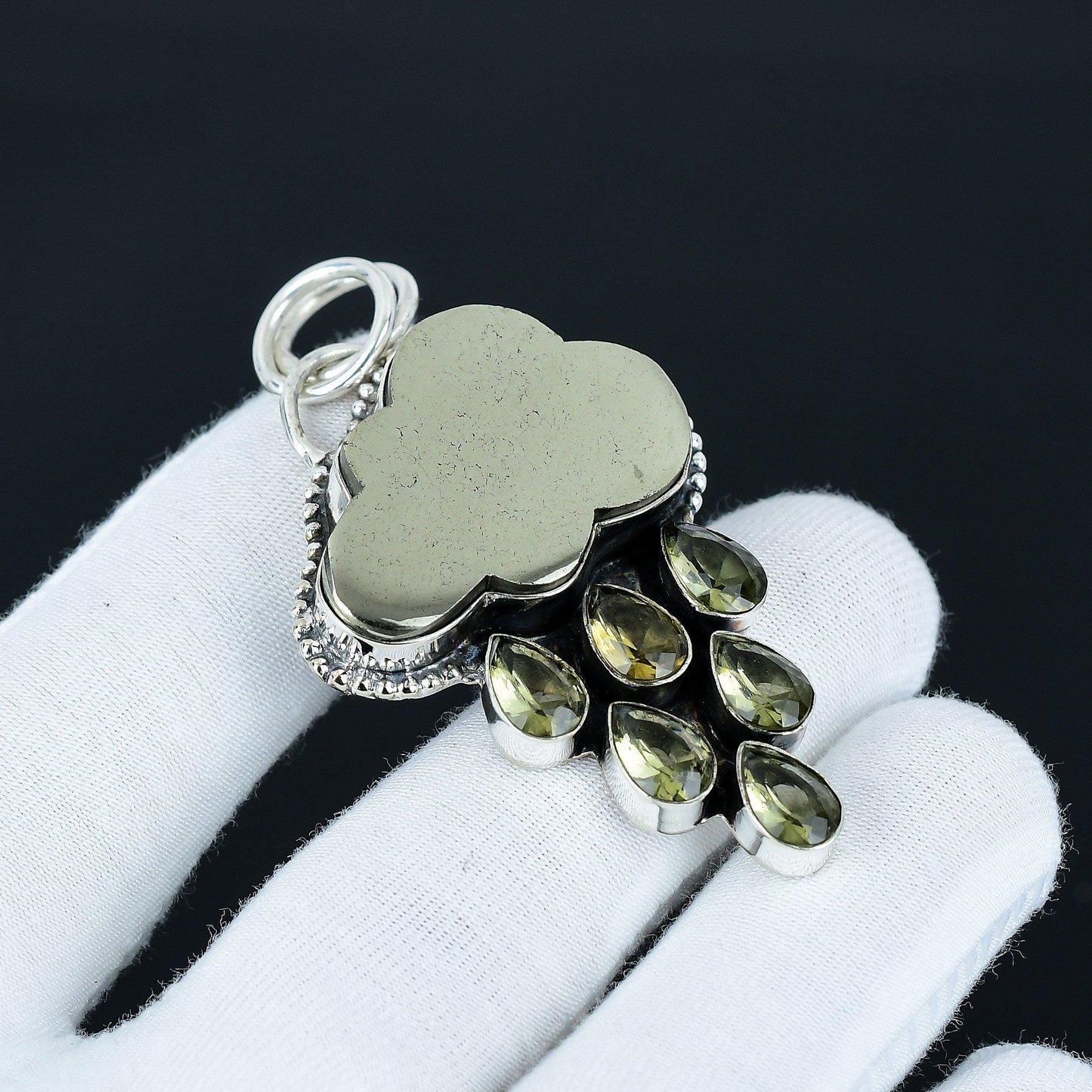 Gold Pyrite Cloud Pendant