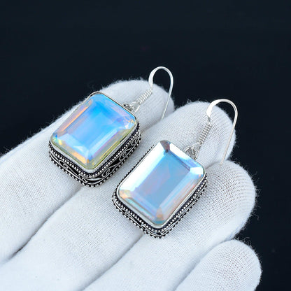 Sterling Silver Mystic Topaz Dangle Earrings