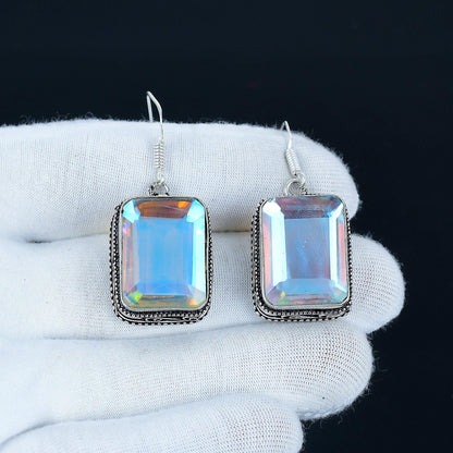 Sterling Silver Mystic Topaz Dangle Earrings