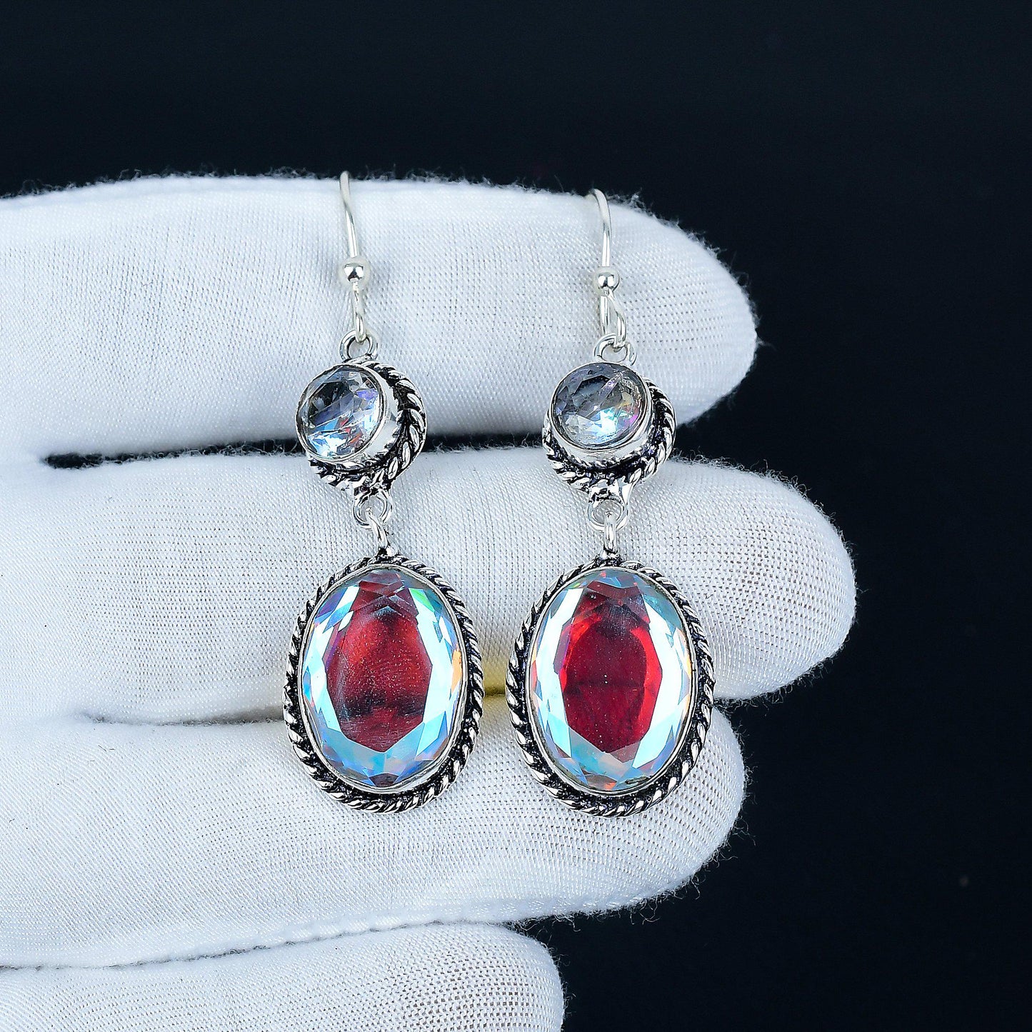 Mystic Topaz Dangle Earrings