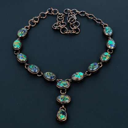 Copper Blue-Green Azurite-Malachite Gemstone Necklace